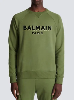 Paris Flocked Sweatshirt-Balmain Cheap