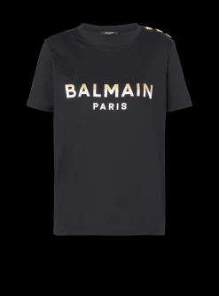 Paris T-shirt With Buttons-Balmain Flash Sale