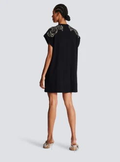 Signature Chain Embroidered T-shirt Dress-Balmain Fashion