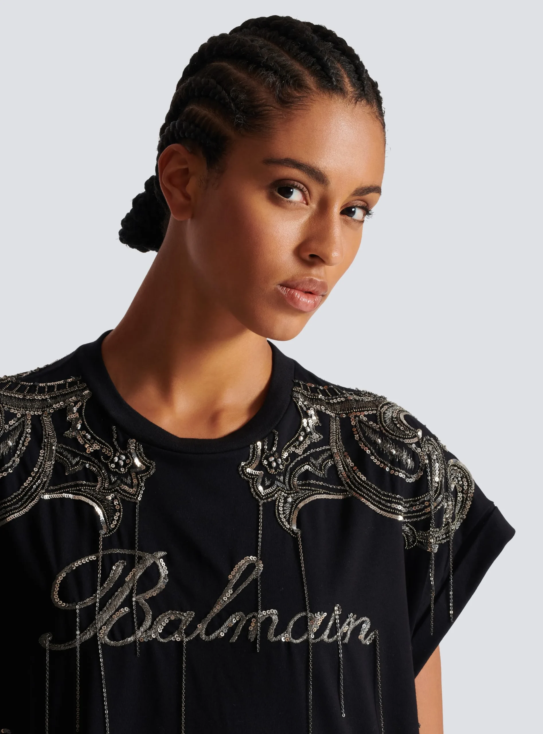 Signature Chain Embroidered T-shirt Dress-Balmain Fashion