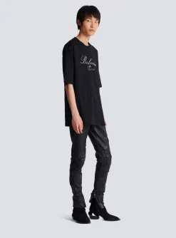 Signature Embroidered T-shirt-Balmain Discount