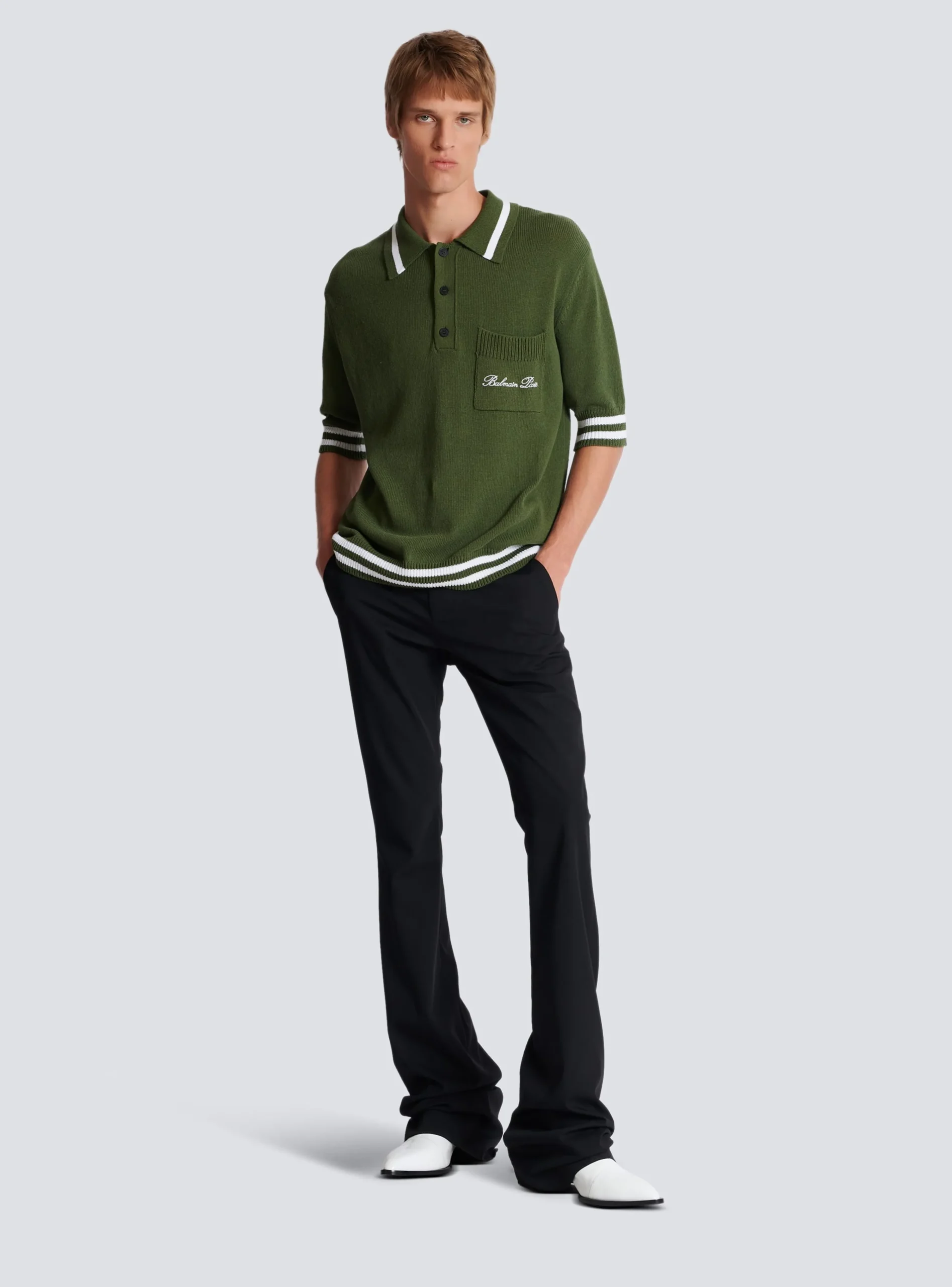 Signature Knit Polo Shirt-Balmain Best Sale