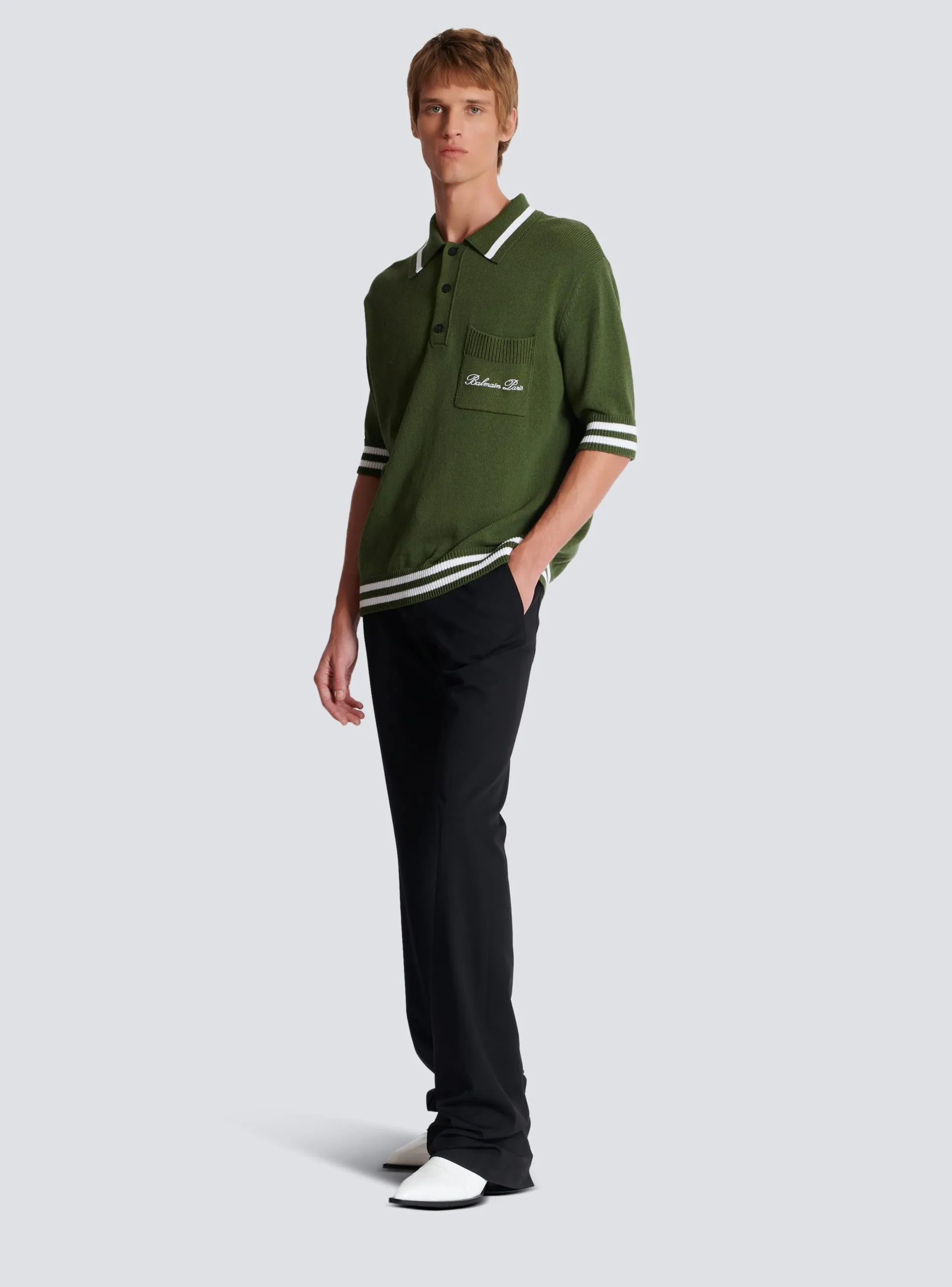 Signature Knit Polo Shirt-Balmain Best Sale