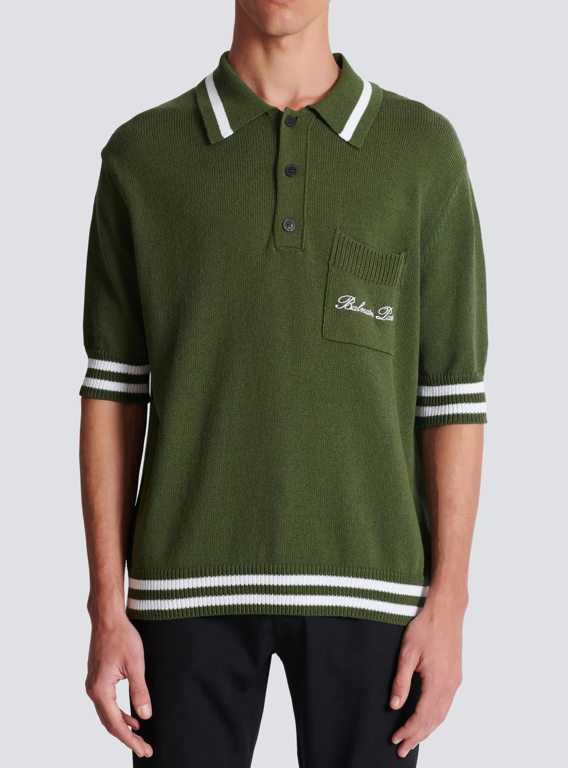 Signature Knit Polo Shirt-Balmain Best Sale
