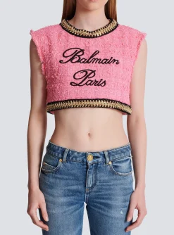 Signature Tweed And Chain Top-Balmain Flash Sale