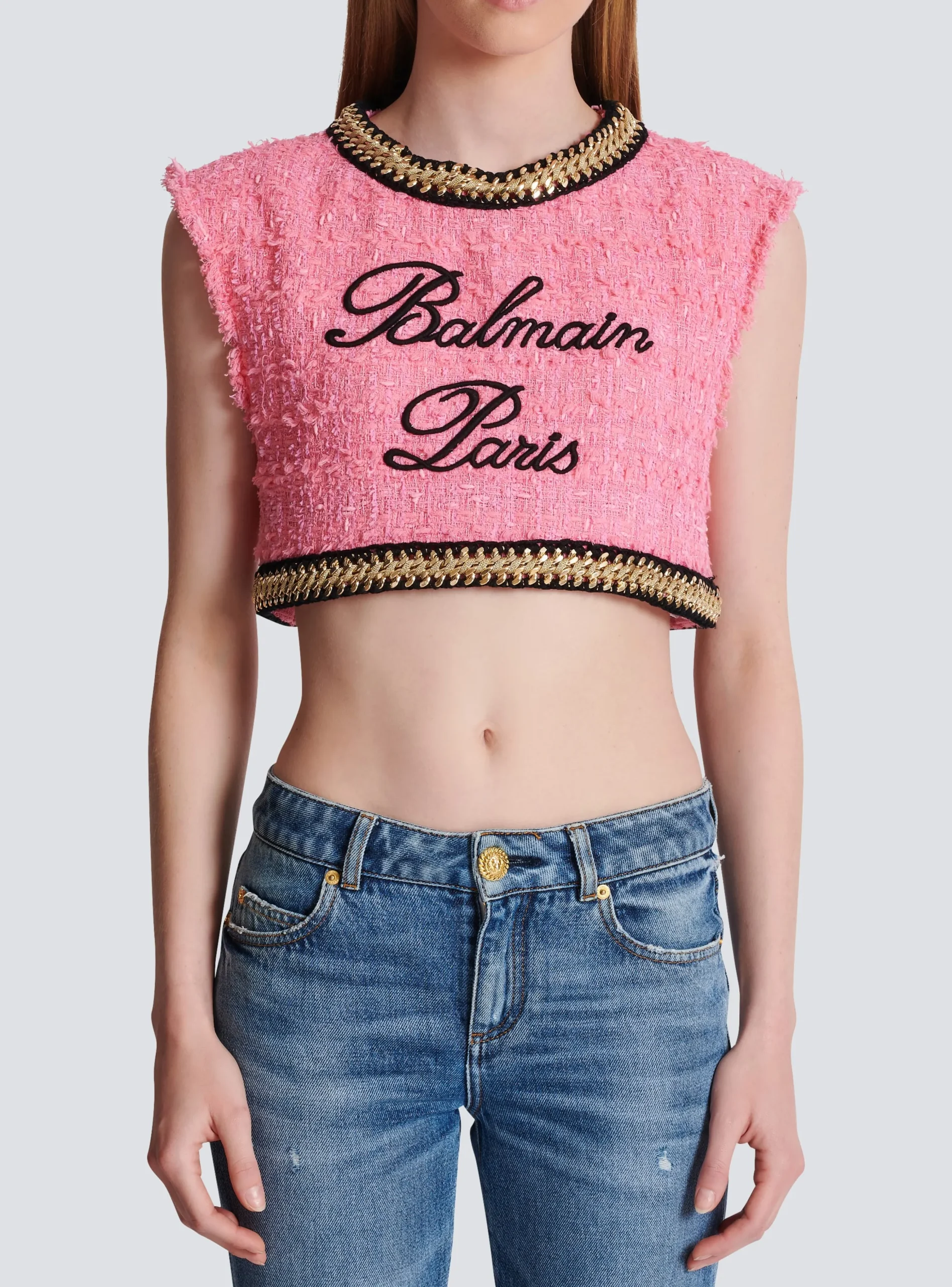 Signature Tweed And Chain Top-Balmain Flash Sale