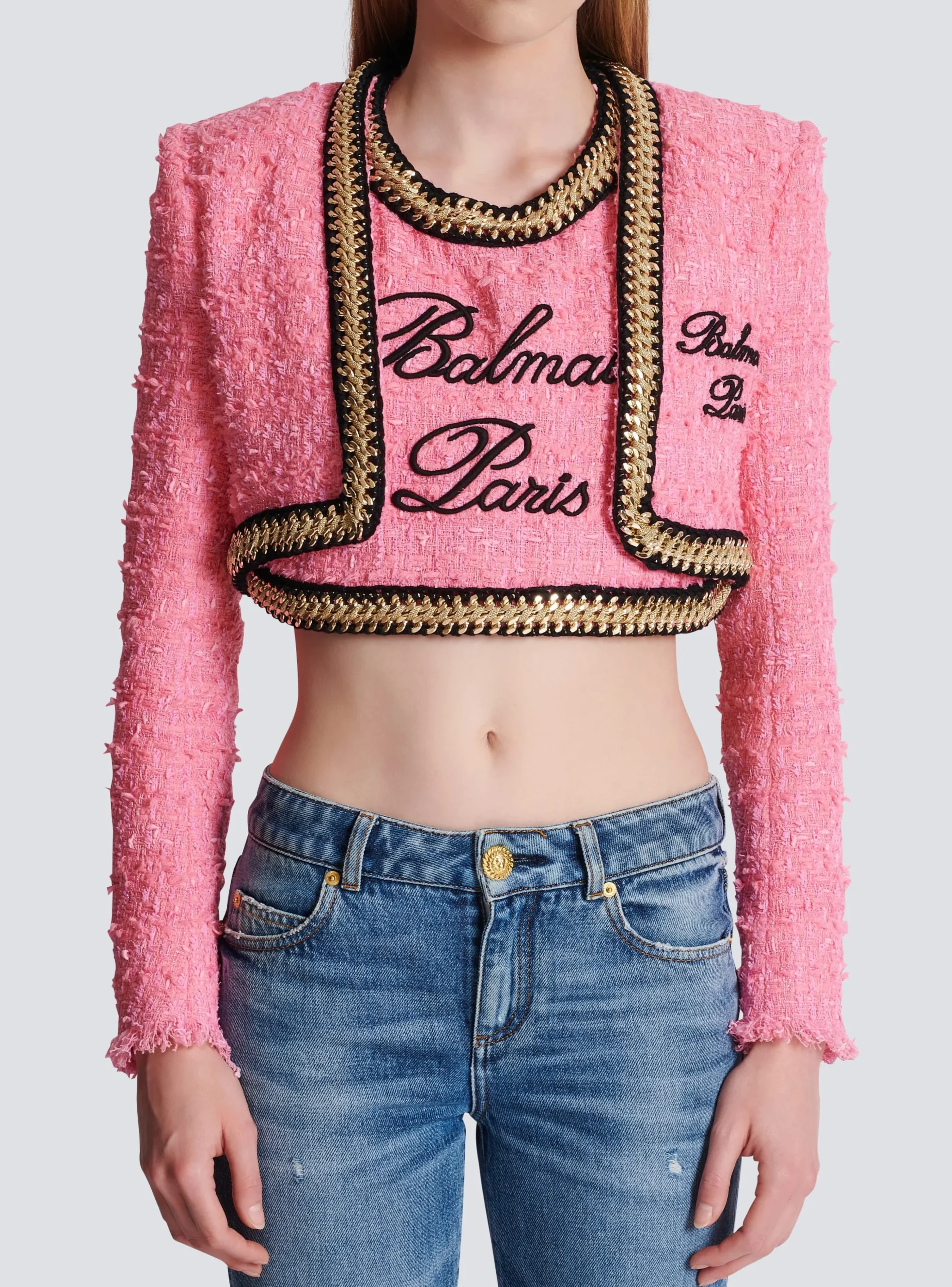 Signature Tweed And Chain Jacket-Balmain Hot