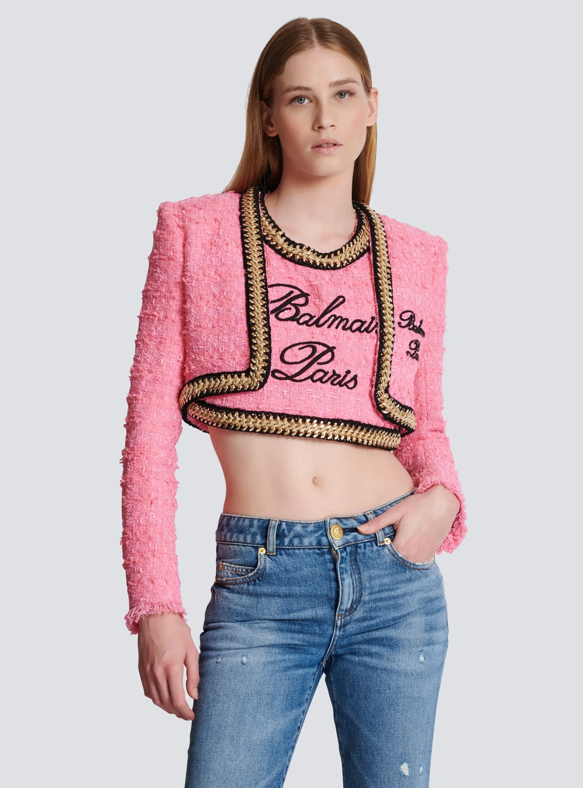 Signature Tweed And Chain Jacket-Balmain Hot