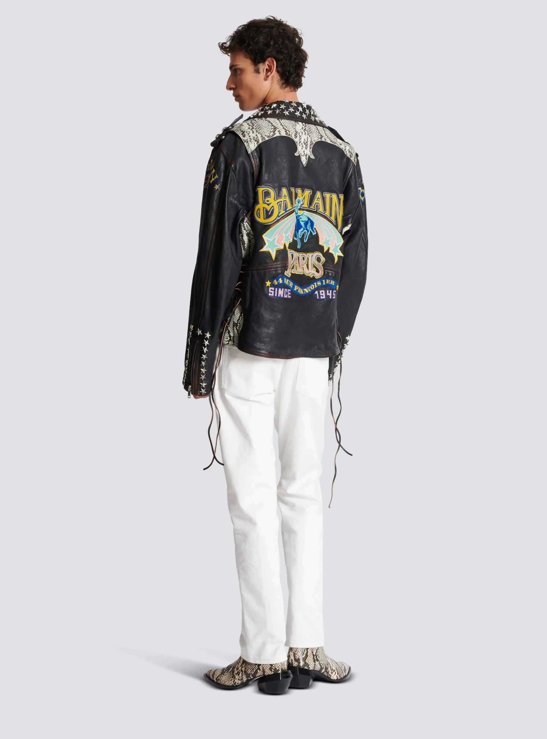 Western Leather Biker Jacket-Balmain Best