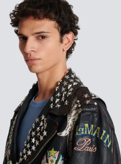 Western Leather Biker Jacket-Balmain Best