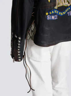Western Leather Biker Jacket-Balmain Best