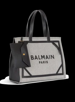 B-Army 42 Canvas And Smooth Leather Tote Bag-Balmain Sale