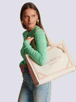 B-Army 42 Canvas And Smooth Leather Tote Bag-Balmain Online