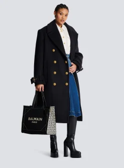 B-Army 42 Monogrammed Canvas And Smooth Leather Tote Bag-Balmain Best