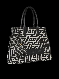 B-Army 42 Monogrammed Jacquard And Leather Tote Bag-Balmain Best