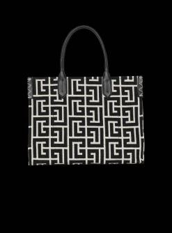 B-Army 42 Monogrammed Jacquard And Leather Tote Bag-Balmain Best