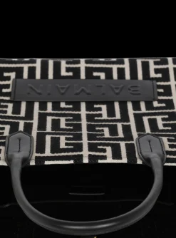 B-Army 42 Monogrammed Jacquard And Leather Tote Bag-Balmain Best