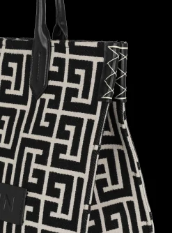 B-Army 42 Monogrammed Jacquard And Leather Tote Bag-Balmain Best