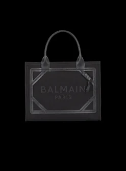 B-Army Canvas And Leather Tote Bag-Balmain Online