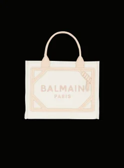 B-Army Canvas And Leather Tote Bag-Balmain Cheap