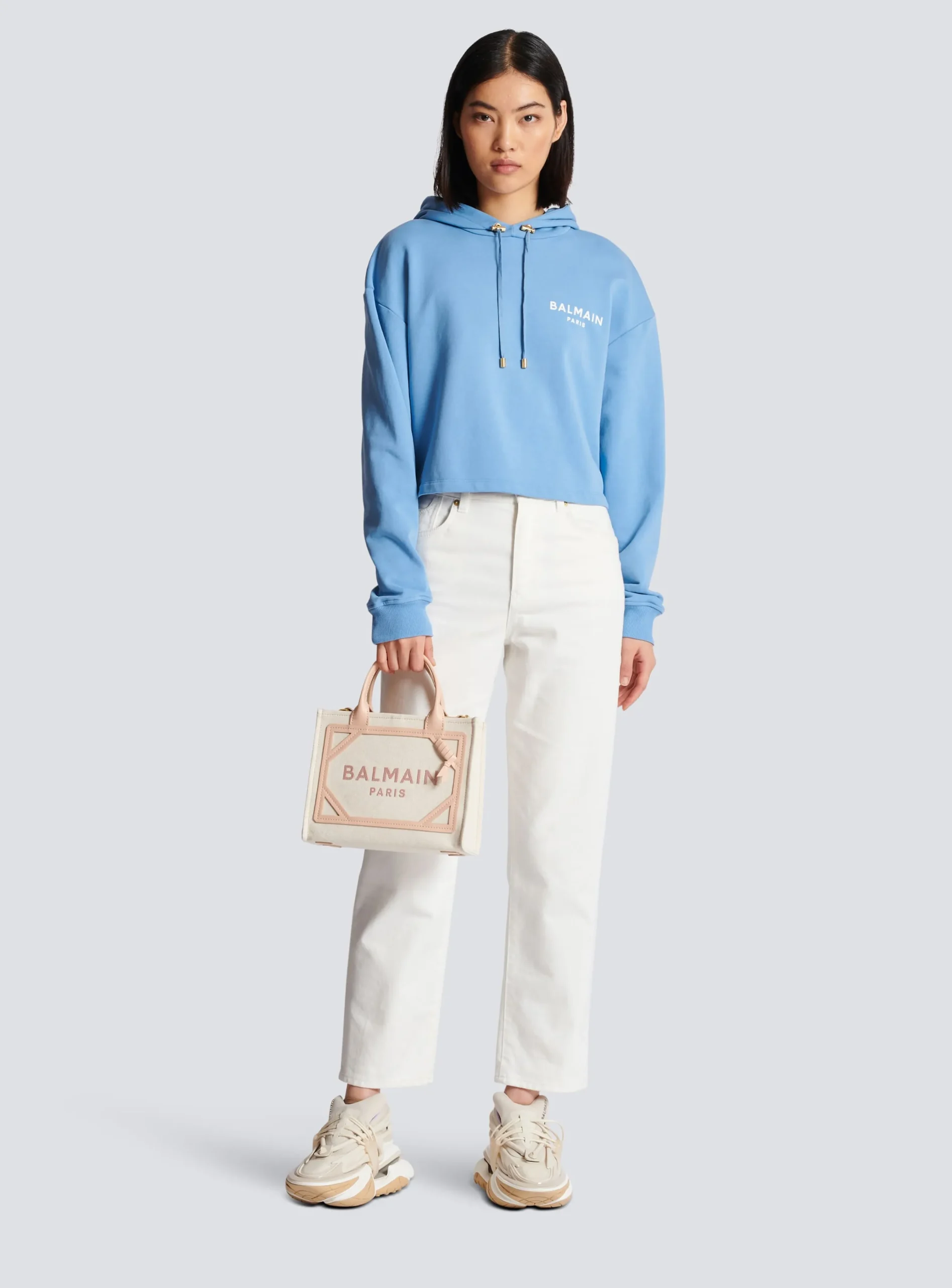 B-Army Canvas And Leather Tote Bag-Balmain Cheap