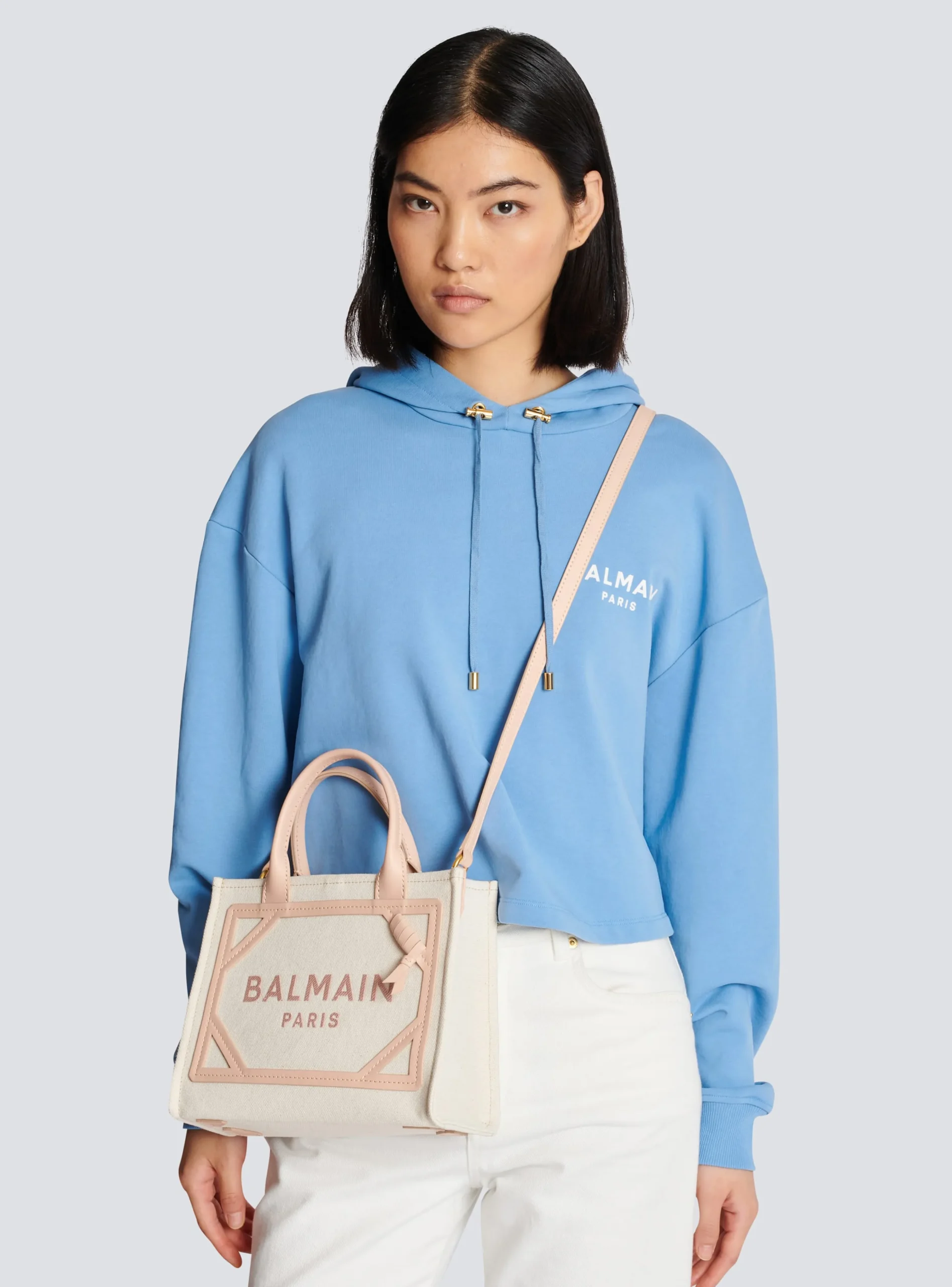 B-Army Canvas And Leather Tote Bag-Balmain Cheap