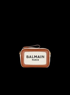 B-Army Canvas And Leather Clutch-Balmain Sale