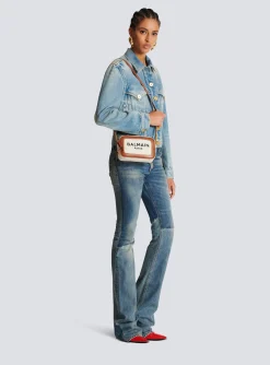 B-Army Canvas And Leather Clutch-Balmain Sale