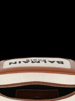 B-Army Canvas And Leather Clutch-Balmain Sale