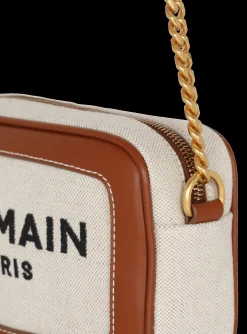 B-Army Canvas And Leather Clutch-Balmain Sale