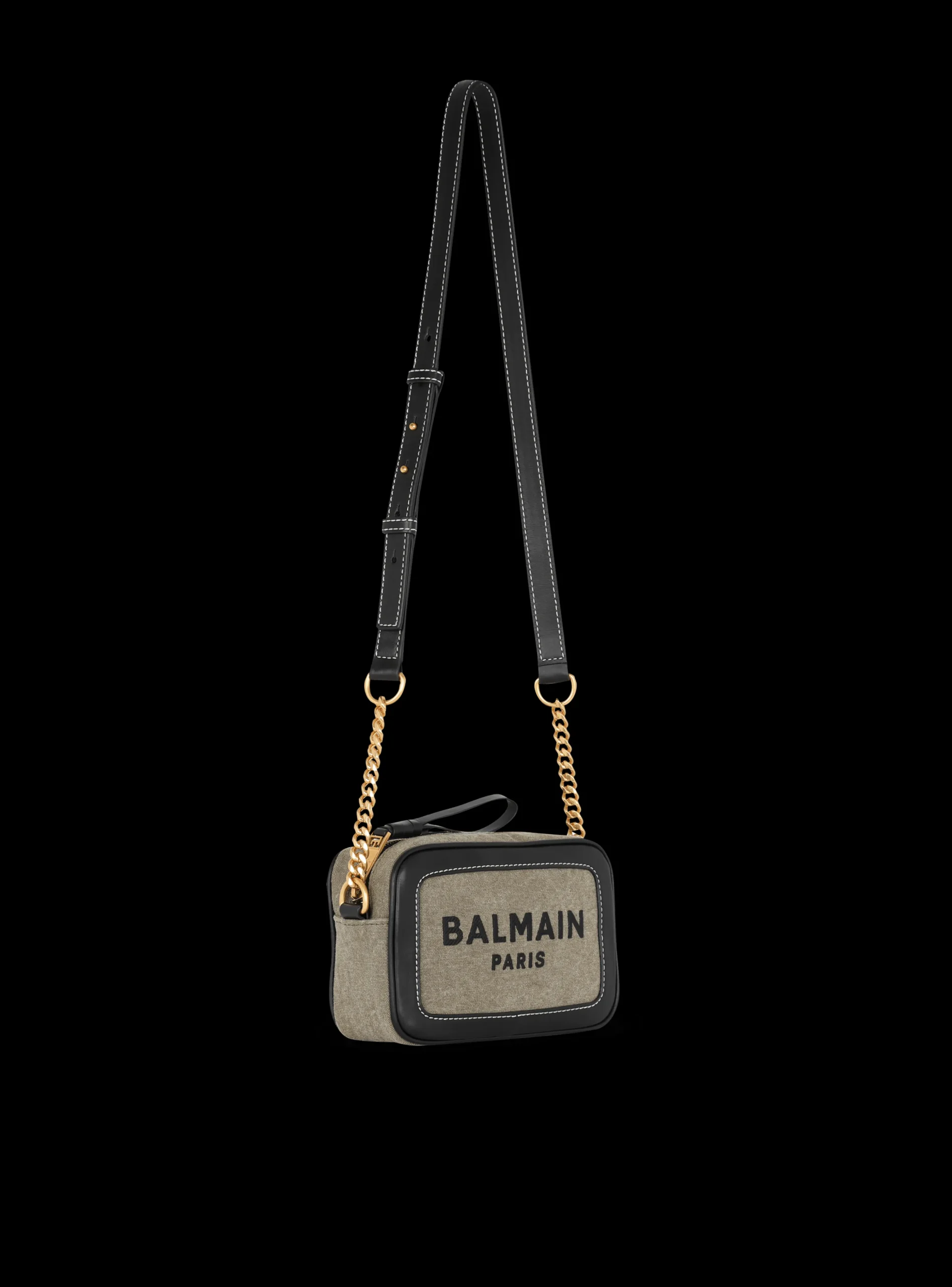 B-Army Canvas And Leather Clutch-Balmain Online