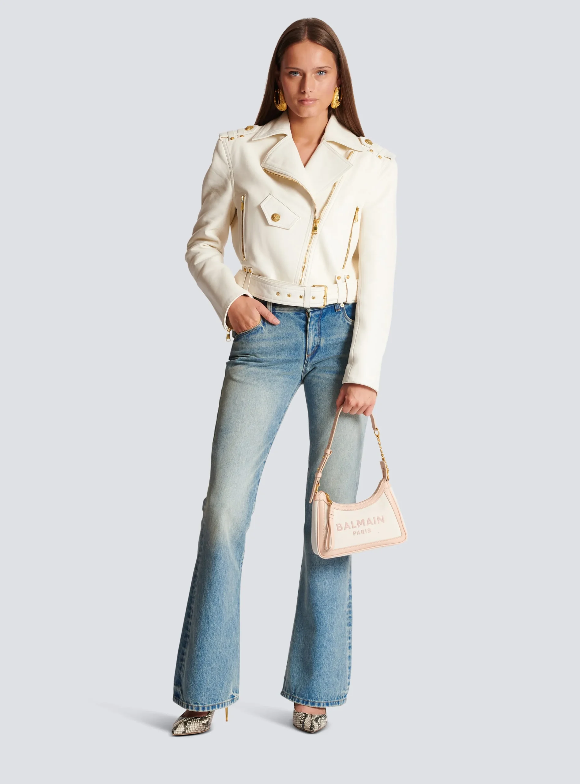 B-Army Canvas And Leather Handbag-Balmain Shop