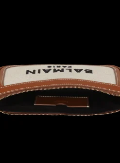 B-Army Canvas Clutch Bag With Leather Inserts-Balmain Clearance