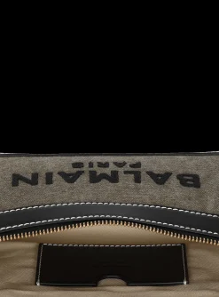 B-Army Canvas Clutch Bag With Leather Inserts-Balmain Shop