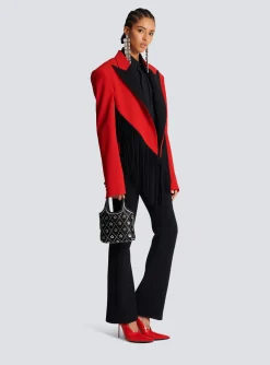B-Army Grocery Bag In Satin And Crystals-Balmain Best