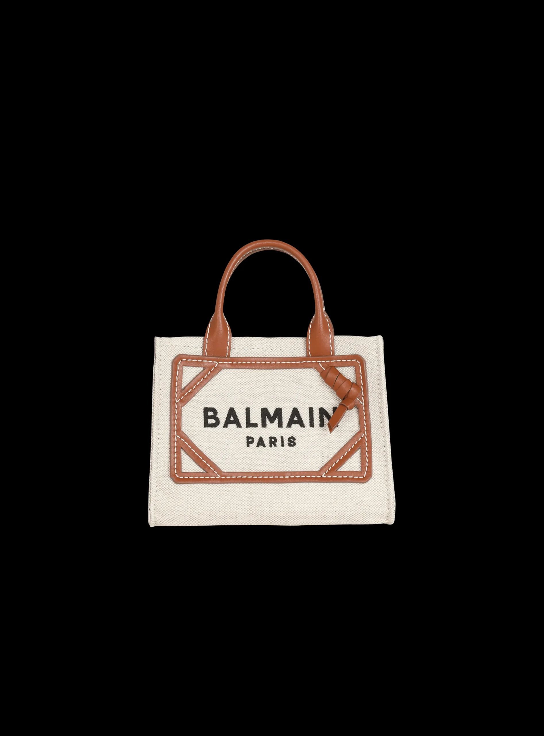 B-Army Mini Canvas Shopping Bag With Leather Inserts-Balmain Sale