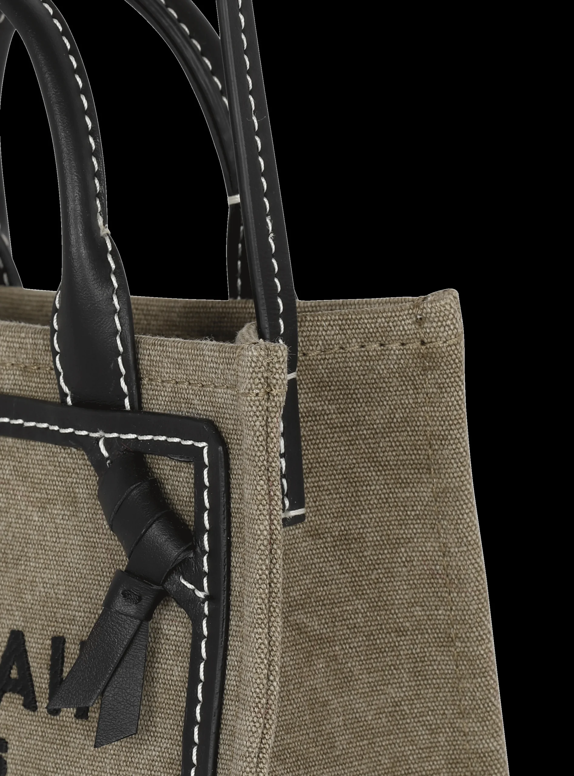B-Army Mini Canvas Shopping Bag With Leather Inserts-Balmain Online