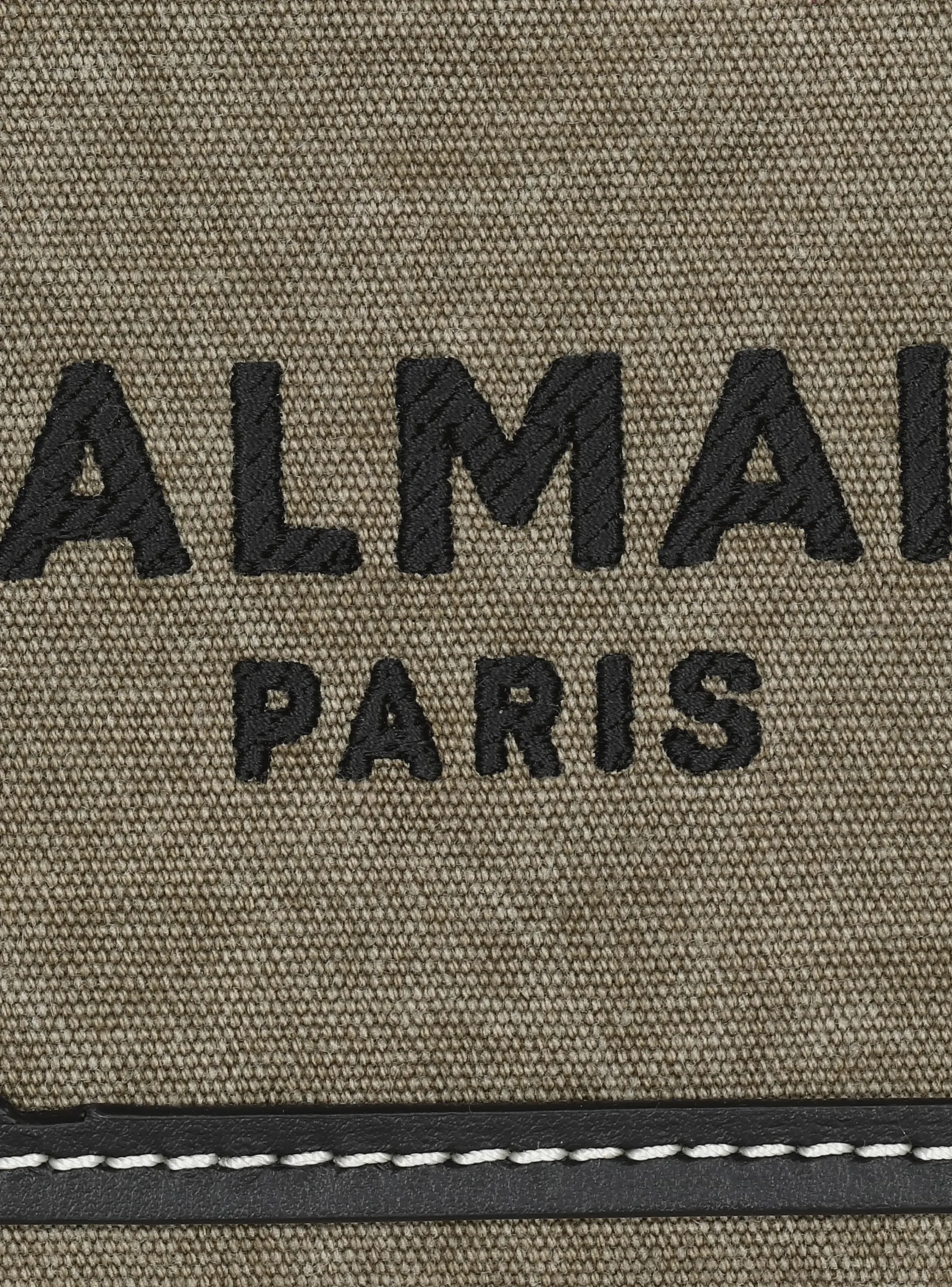 B-Army Mini Canvas Shopping Bag With Leather Inserts-Balmain Online