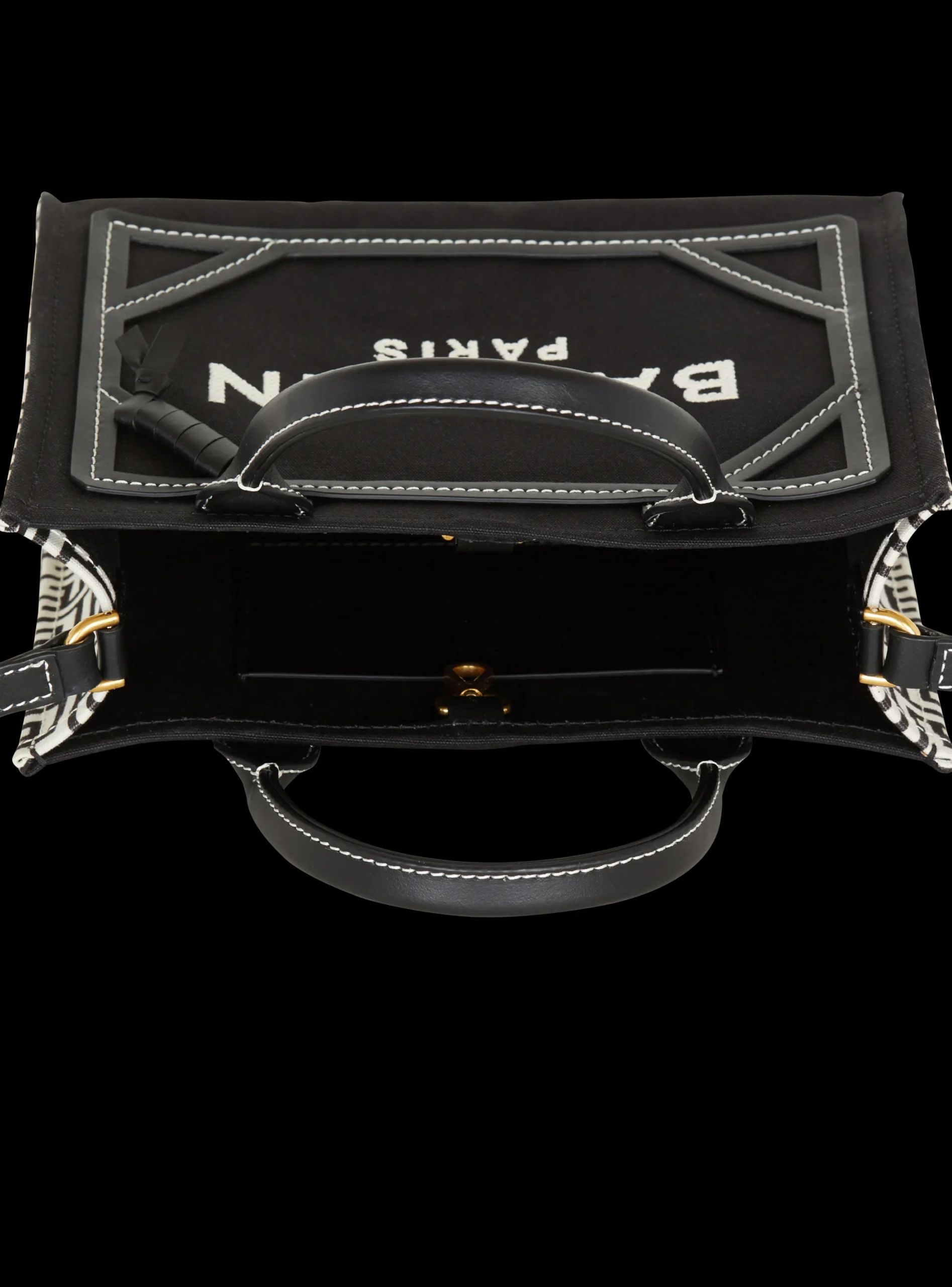 B-Army Monogrammed Canvas And Smooth Leather Tote Bag-Balmain Sale