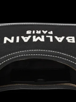 B-Army Monogrammed Canvas And Smooth Leather Handbag-Balmain Cheap