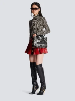 B-Army Monogrammed Jacquard And Leather Tote Bag-Balmain Discount