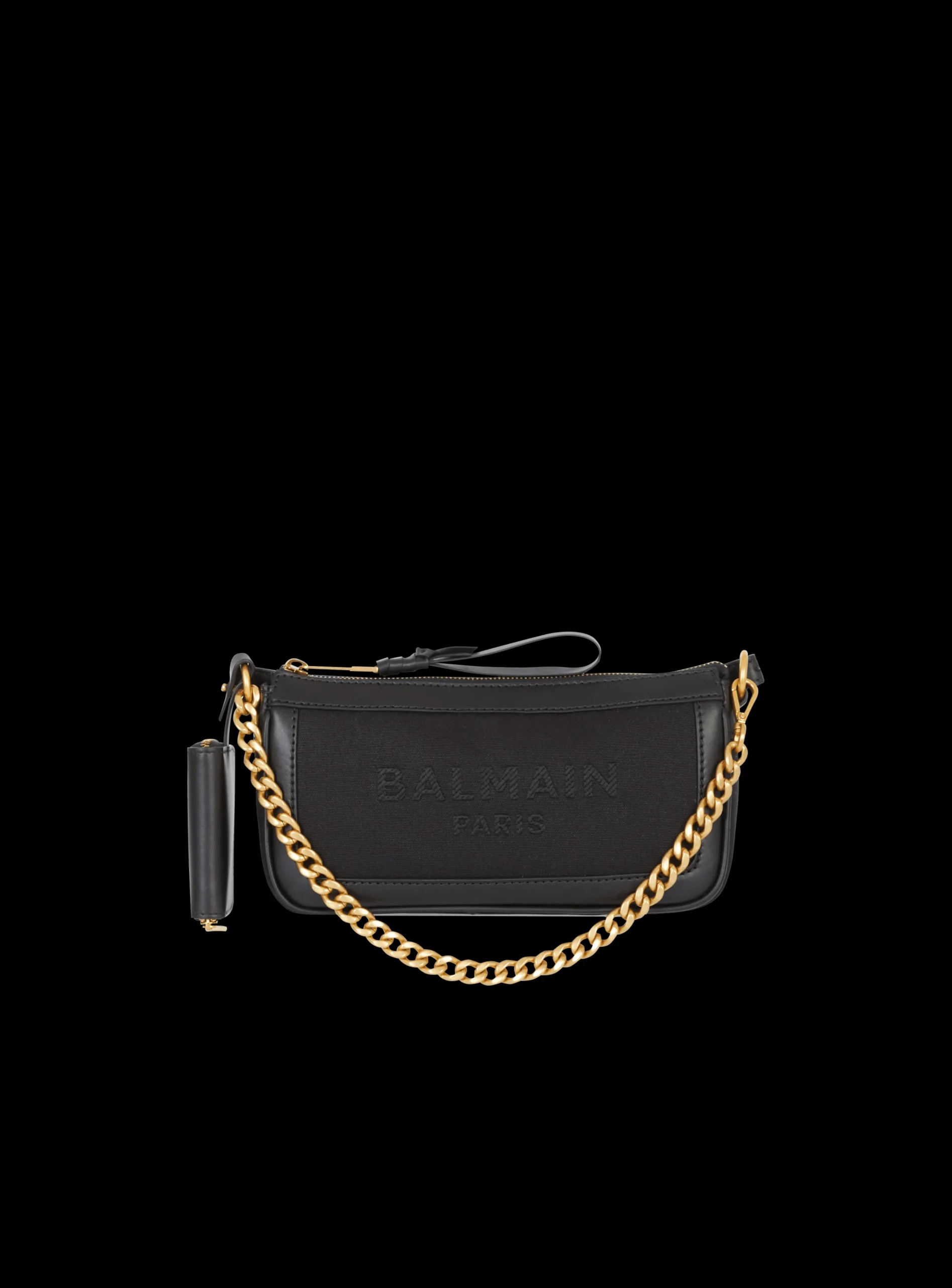 B-Army Pouch Canvas And Leather Bag-Balmain Sale