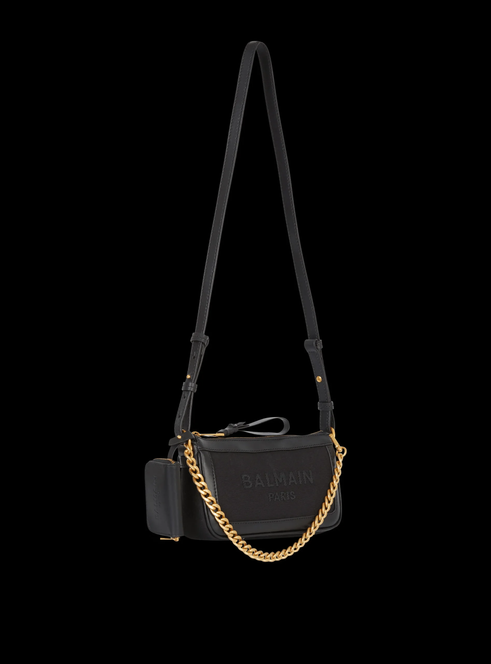 B-Army Pouch Canvas And Leather Bag-Balmain Sale