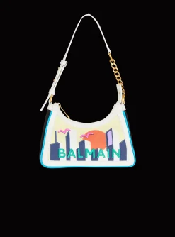 B-Army Shoulder Bag In Calfskin And Printed Postcard Canvas-Balmain Flash Sale