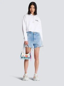 B-Army Shoulder Bag In Calfskin And Printed Postcard Canvas-Balmain Flash Sale