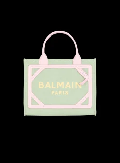 B-Army Small Canvas And Leather Tote Bag-Balmain Outlet