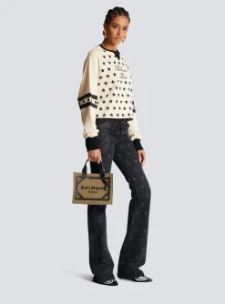 B-Army Small Canvas Shopping Bag With Leather Inserts-Balmain Flash Sale