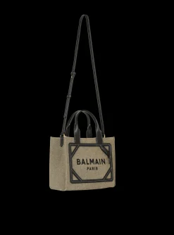 B-Army Small Canvas Shopping Bag With Leather Inserts-Balmain Flash Sale
