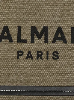 B-Army Small Canvas Shopping Bag With Leather Inserts-Balmain Flash Sale