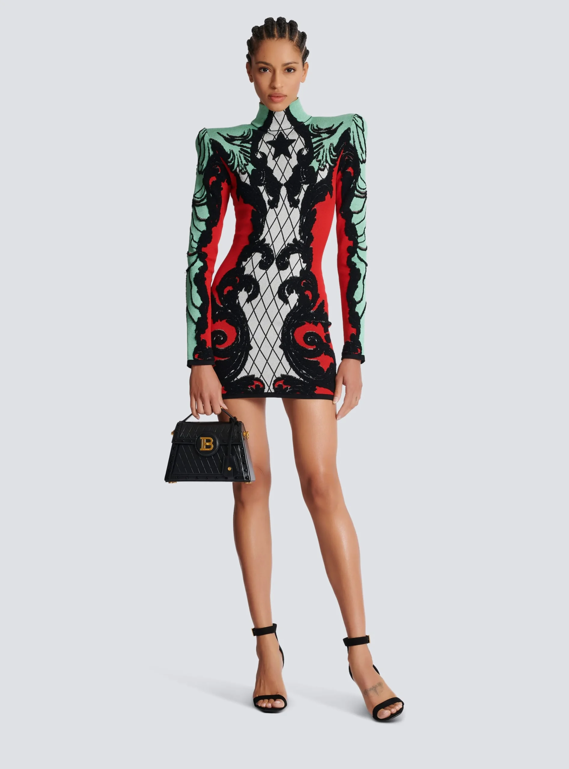 Baroque Jacquard Dress-Balmain Cheap